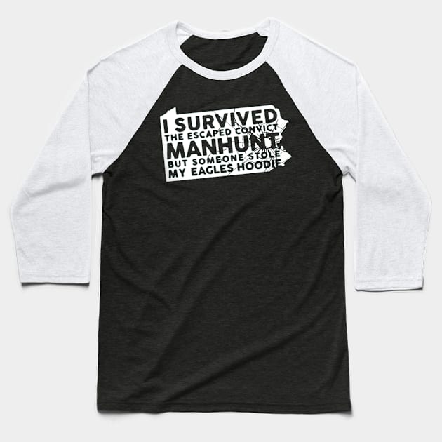 eagles convict manhunt Baseball T-Shirt by Doxie Greeting